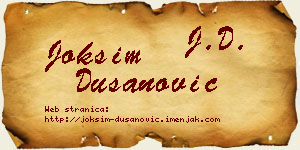 Joksim Dušanović vizit kartica